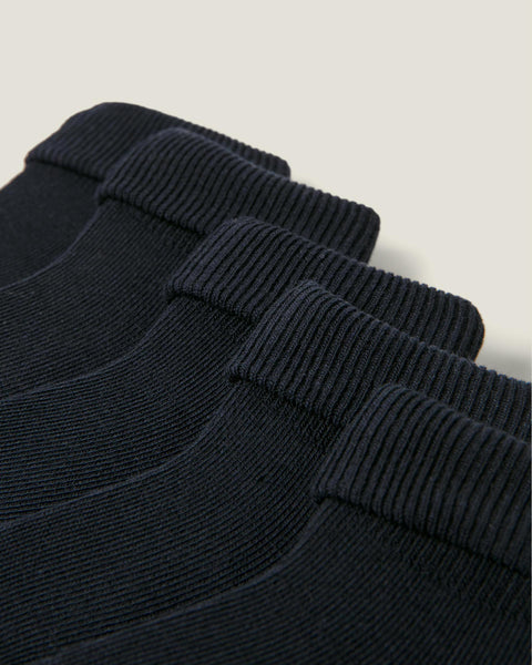 Pack of 5 Pairs of Cuffed Socks for Baby, Dark Blue