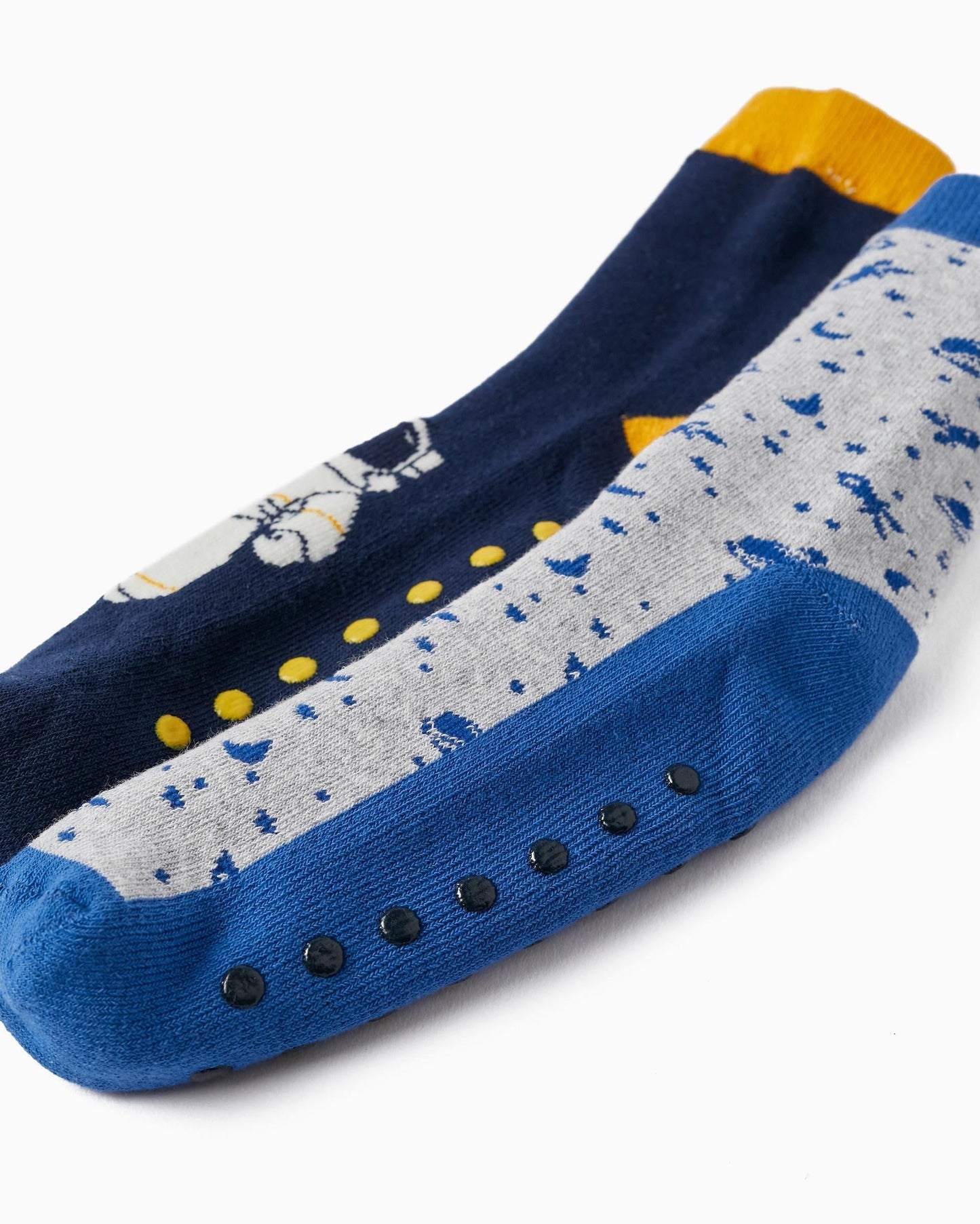 Pack of 2 pairs of Non-slip Socks for Boys 'Astronaut', Multicolour