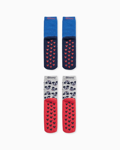 Pack of 2 pairs of Non-slip Socks for Boys 'Mickey', Multicolour
