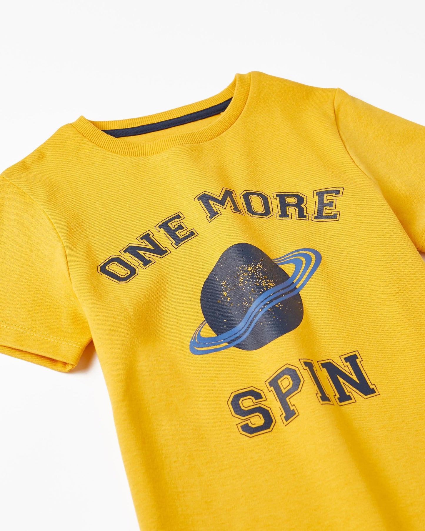 Short Sleeve Pyjama for Boys 'One More Spin', Yellow/Dark Blue