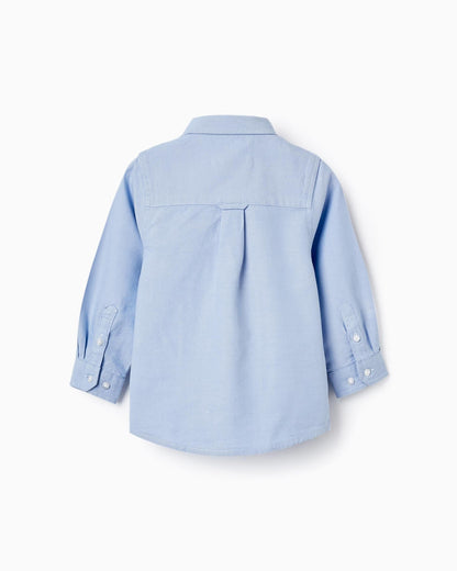 Classic Cotton Shirt for Baby Boys, Light Blue