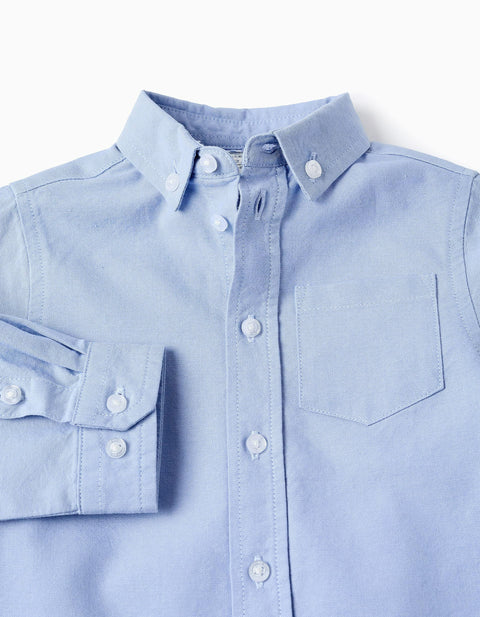 Cotton Shirt for Baby Boys, Light Blue