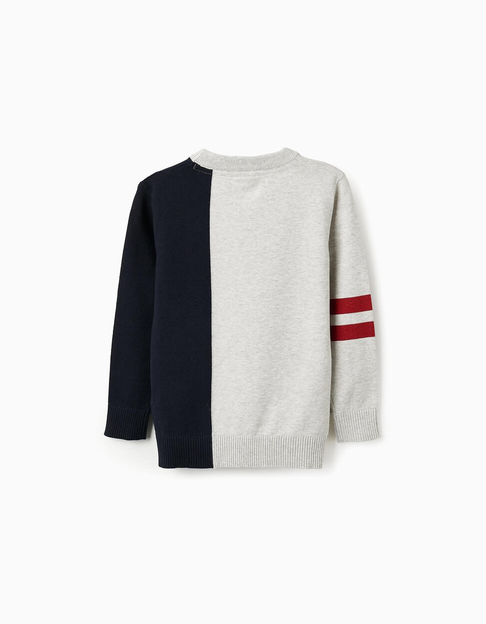 Fine Jumper for Boys, Grey/Dark Blue