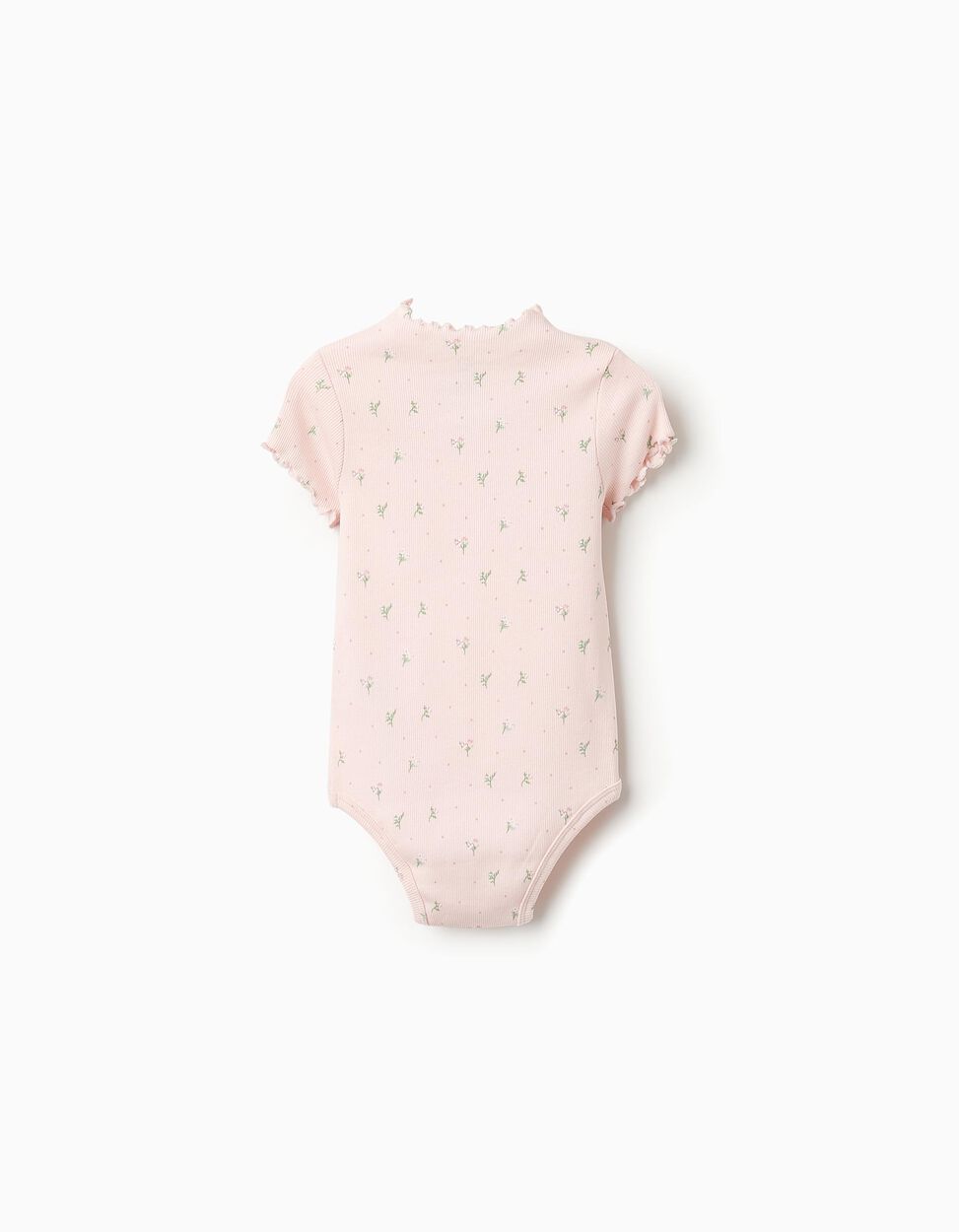 Ribbed Floral Bodysuit for Baby Girls, Pink