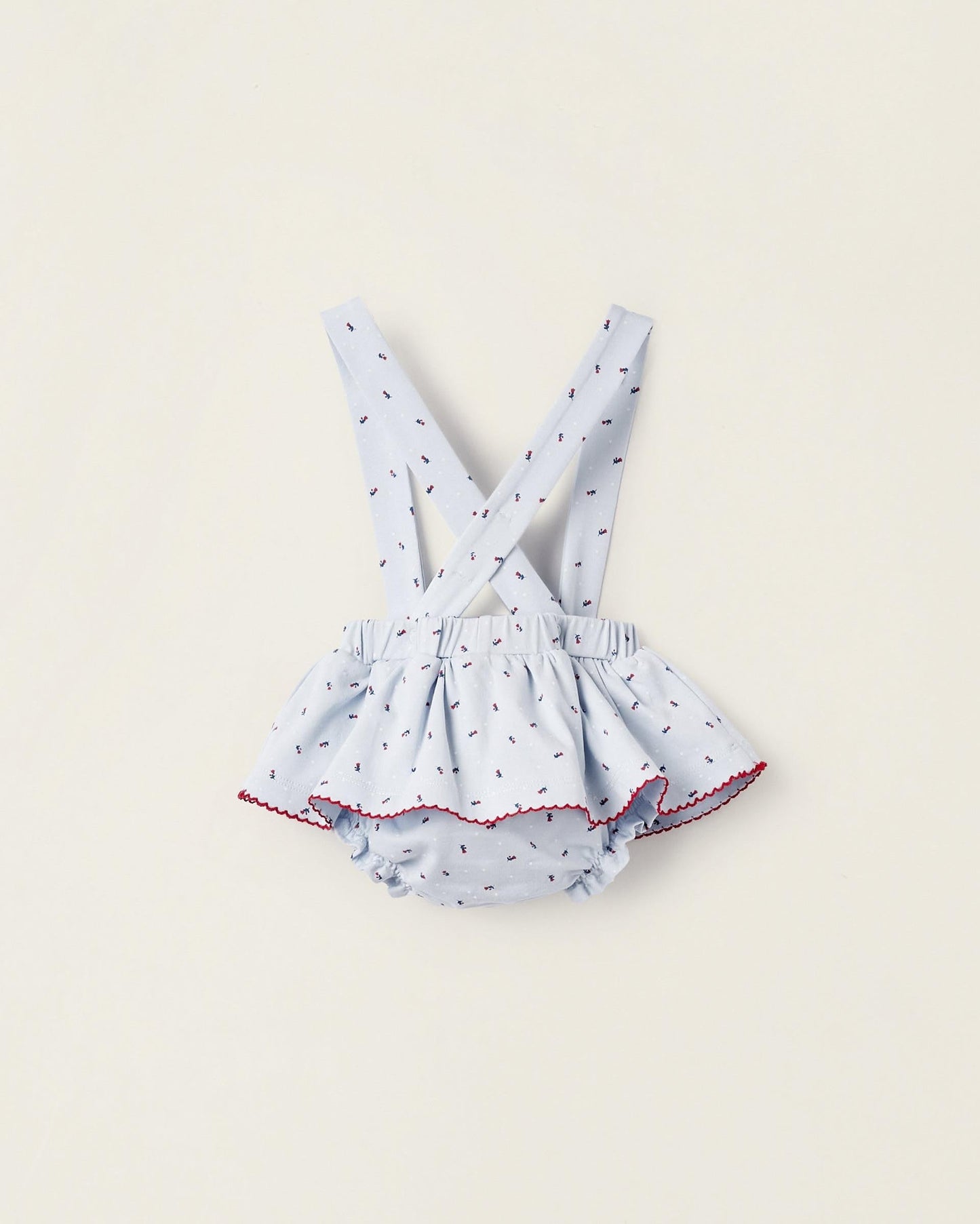 Bloomers with Skirt and Straps for Newborn Girls, Blue