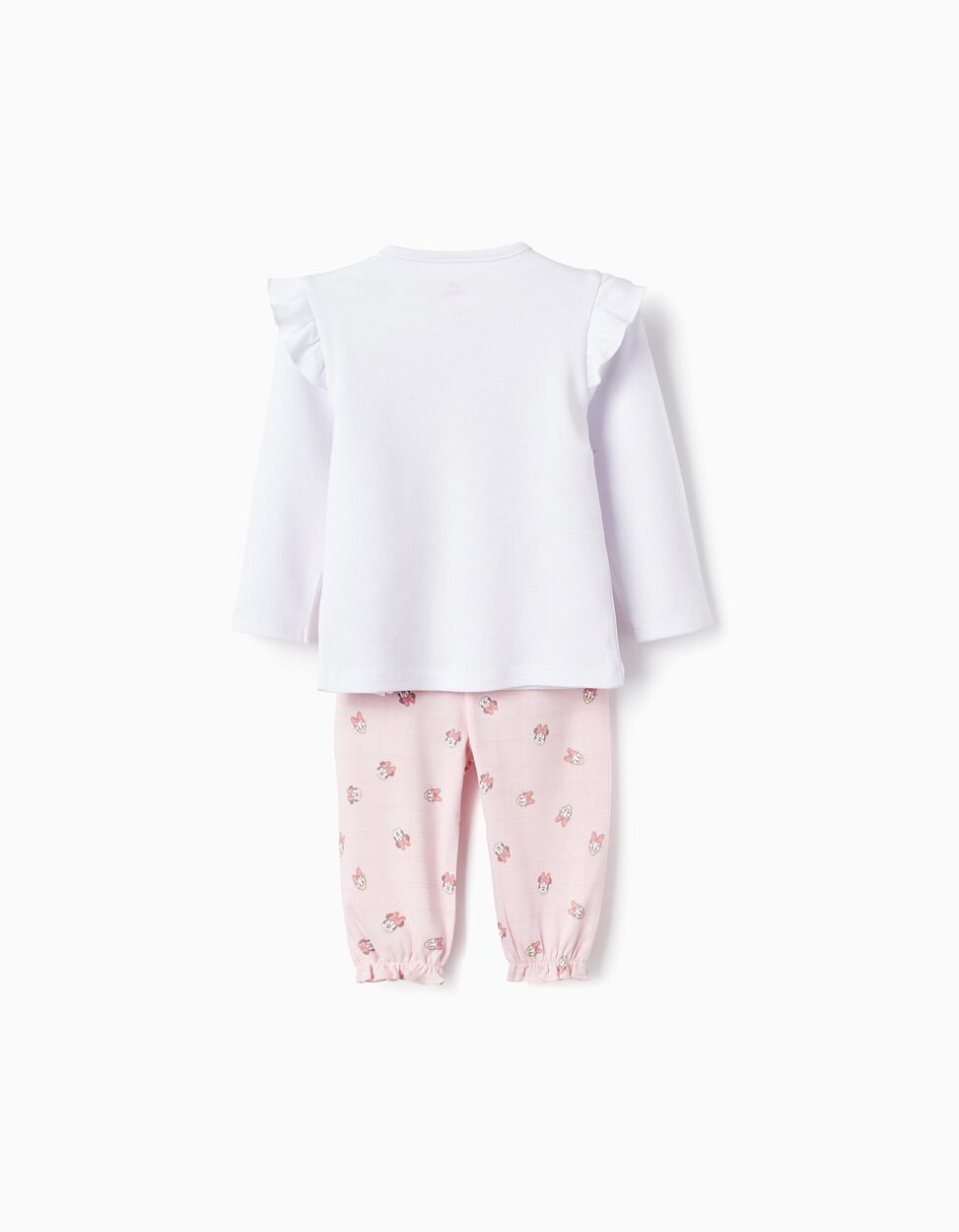 Cotton Pyjama for Baby Girls 'Minnie & Daisy', White/Pink