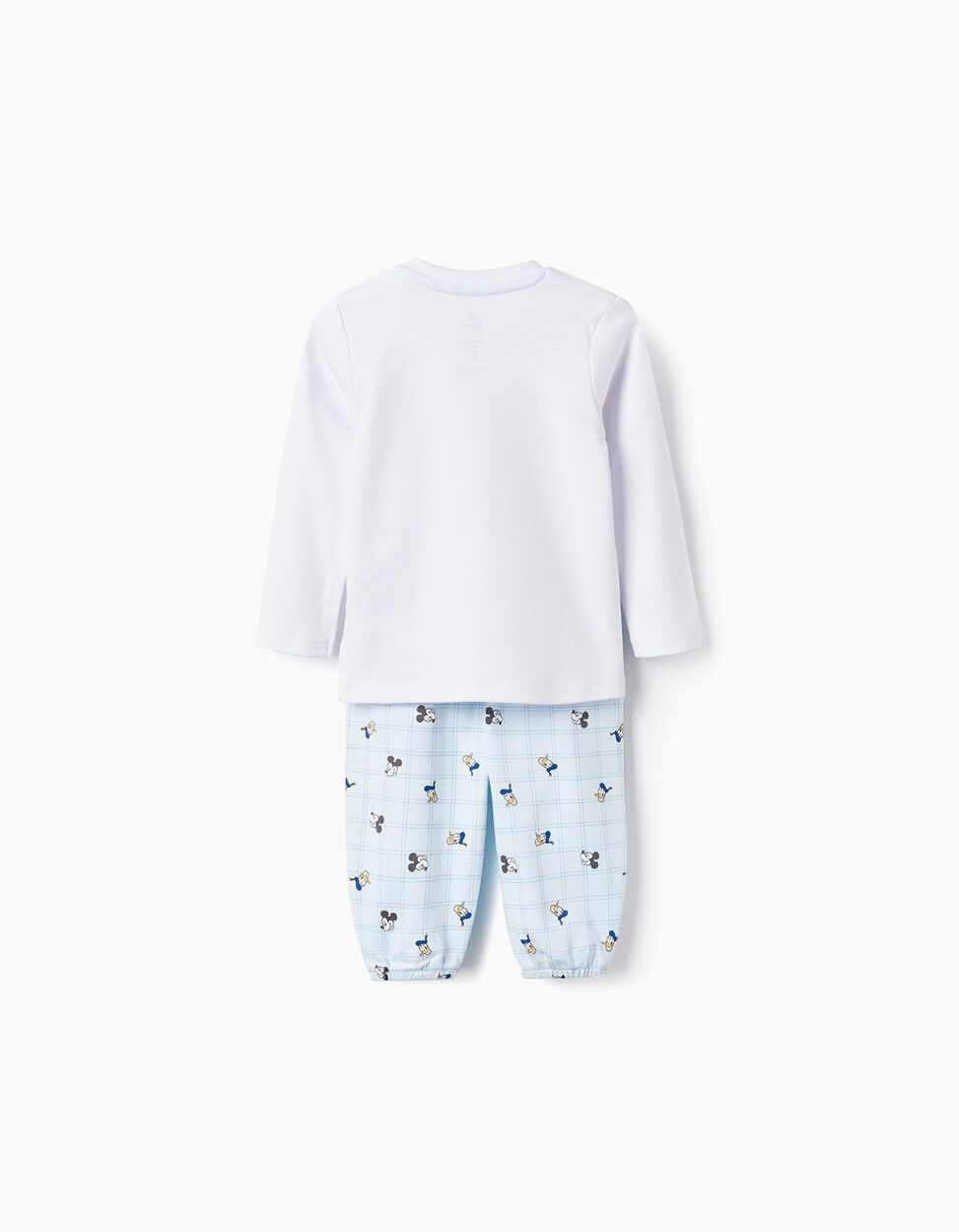 Cotton Pyjama for Baby Boys 'Mickey & Donald', White/Blue