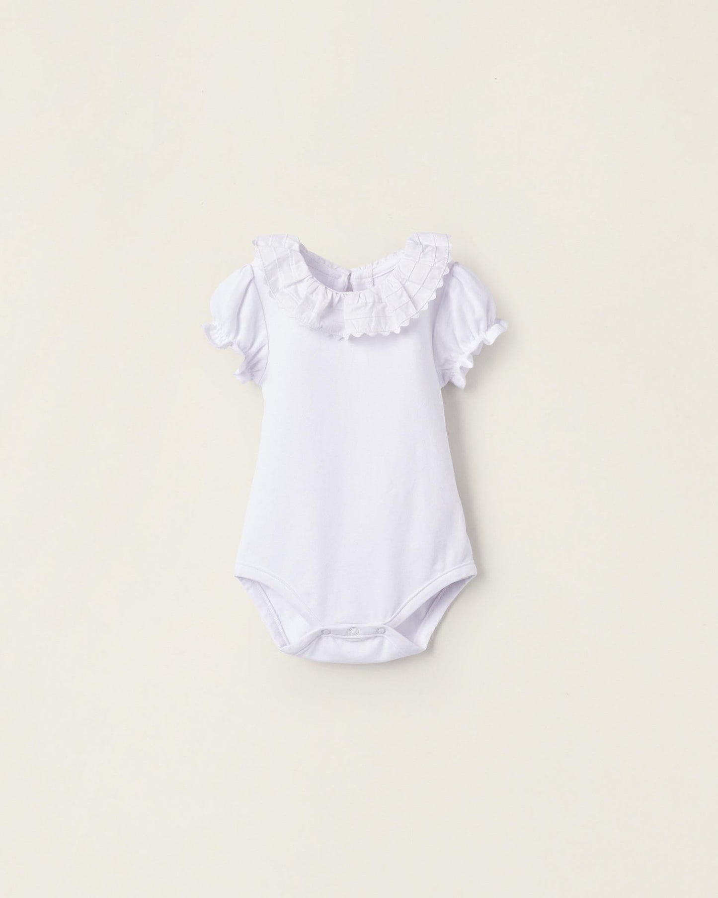 Bodysuit-Blouse in Cotton for Newborn Girls, White
