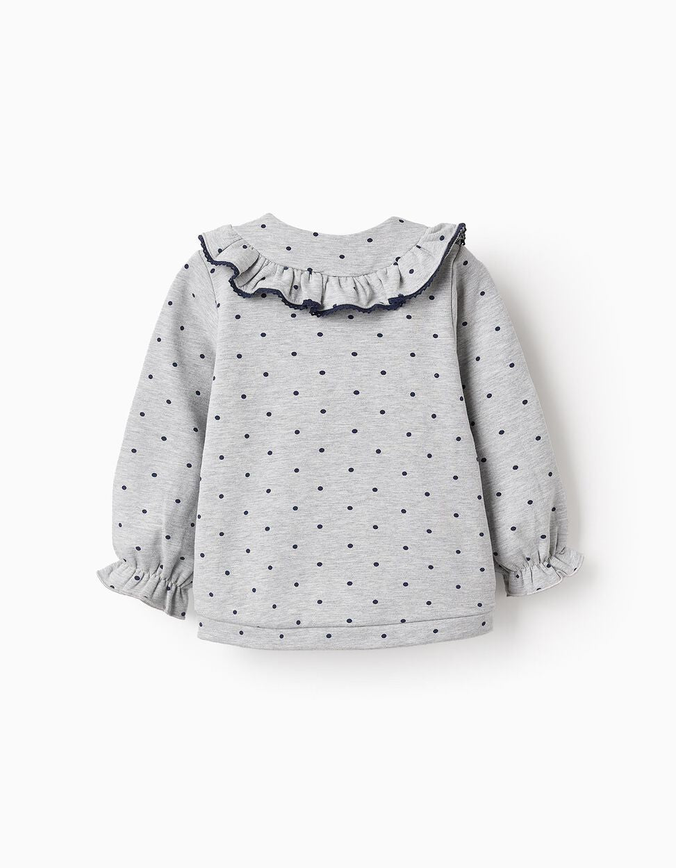 Polka Dot Jacket for Baby Girls, Grey