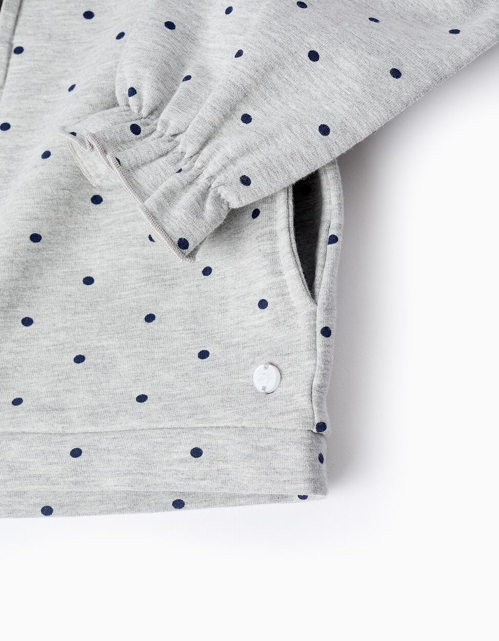 Polka Dot Jacket for Baby Girls, Grey