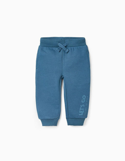 Joggers for Baby Boys 'Let's Go', Turquoise