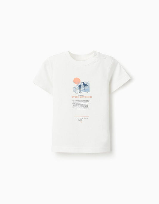 Cotton T-shirt for Baby Boys 'Comporta', White