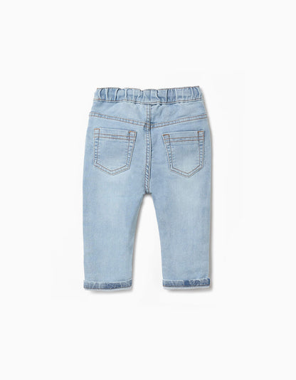 Denim Joggers Trousers for Baby Boys, Light Blue