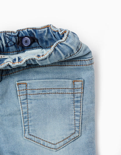 Denim Joggers Trousers for Baby Boys, Light Blue