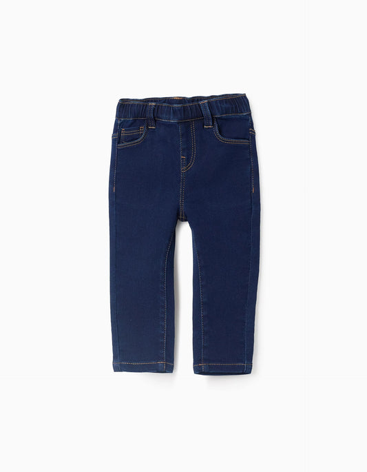 Denim Trousers for Baby Girls, Dark Blue