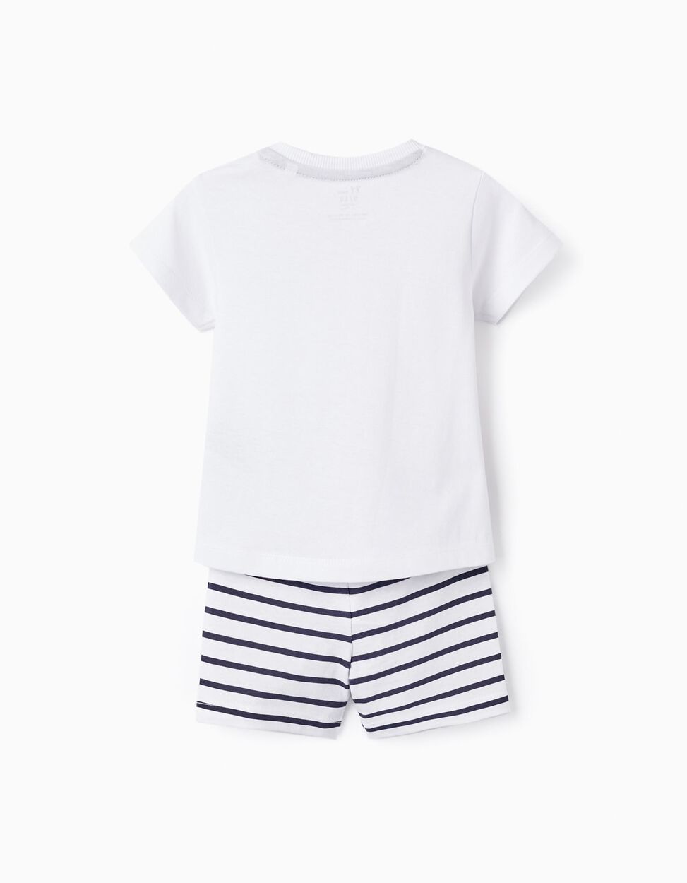 Cotton Pyjamas with Stripes for Baby Boys, White/Black