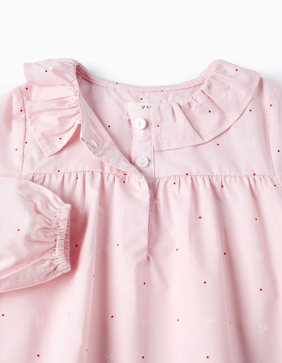 Floral Cotton Blouse for Baby Girls, Pink