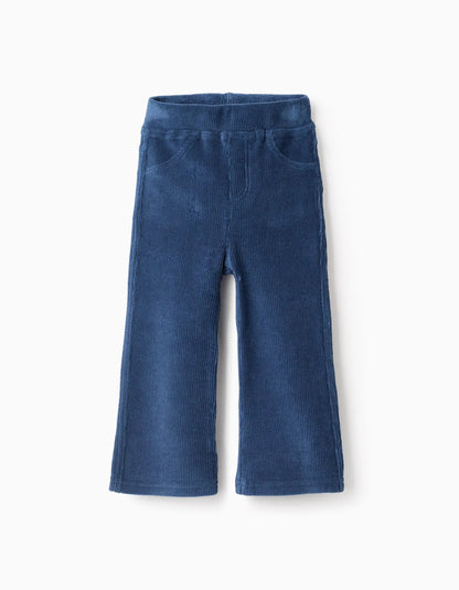 Corduroy Flare Jeggings for Baby Girls, Turquoise