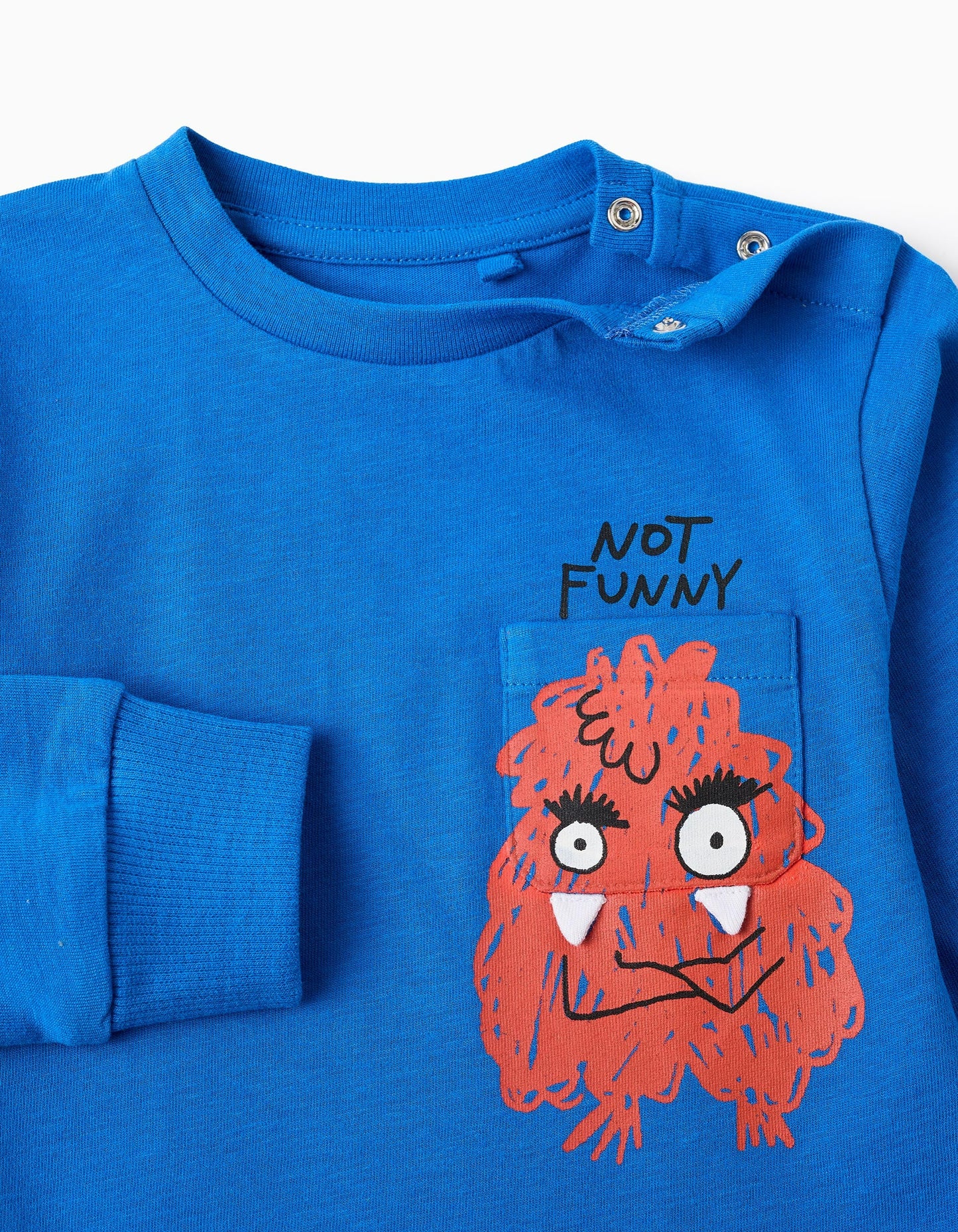 Long Sleeve T-shirt for Baby Boys 'Angry Monster', Blue