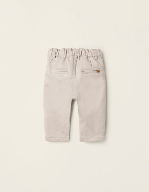 Chino Trousers for Newborn Boys, Beige