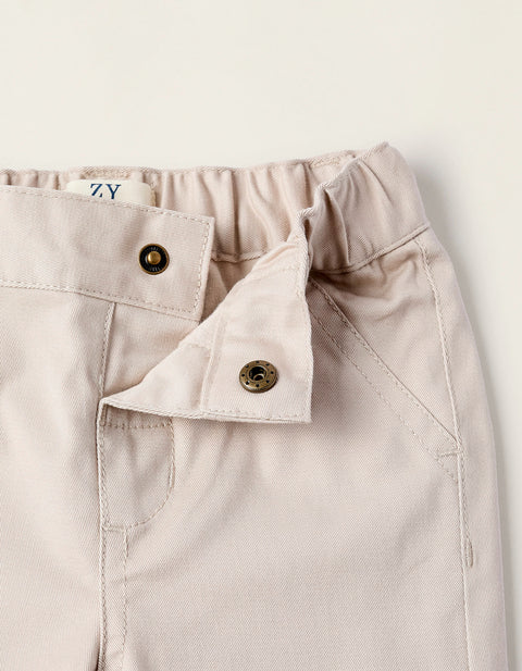 Chino Trousers for Newborn Boys, Beige