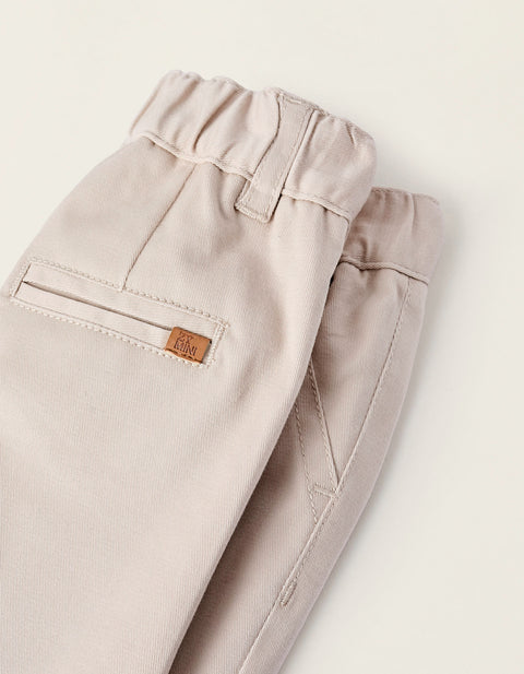Chino Trousers for Newborn Boys, Beige