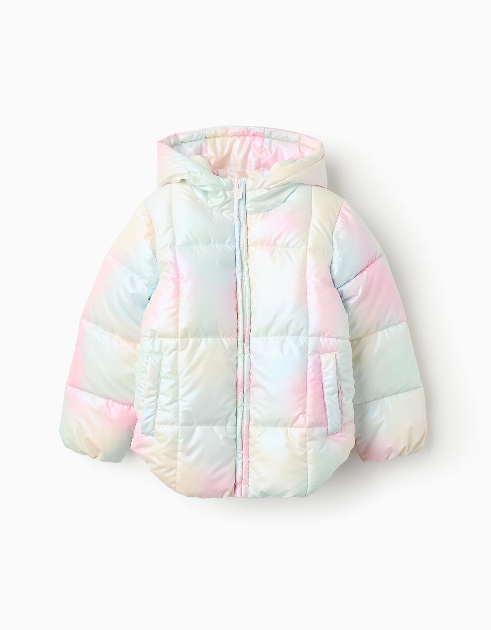 Padded Hooded Jacket for Girls, Iridescent