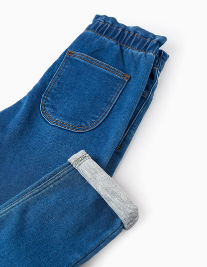 Denim Trousers for Girls 'Paperbag', Blue