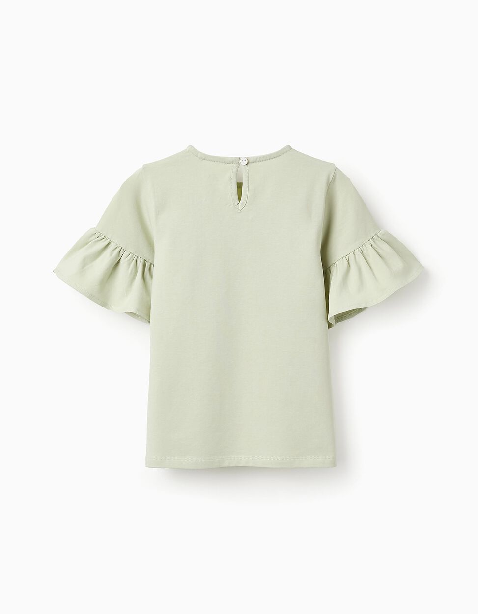 T-shirt with Ruffle Sleeves for Girls, Green