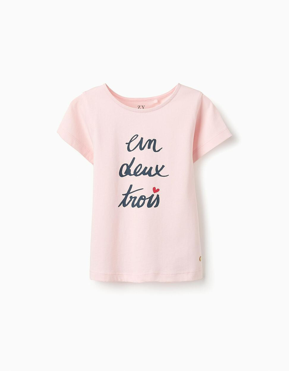 Cotton T-shirt for Girls '123', Pink