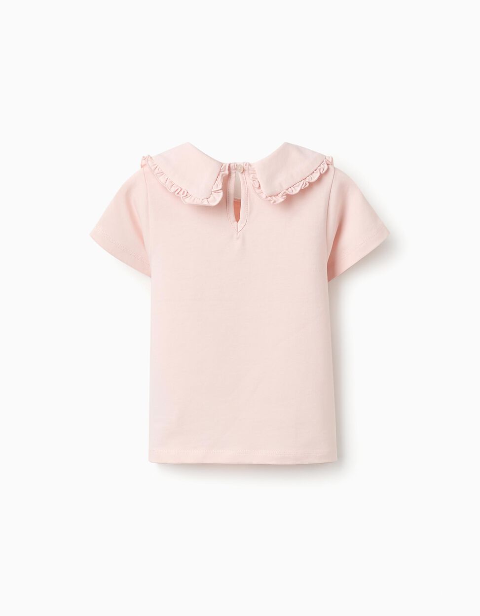 T-shirt with Peter Pan Collar for Baby Girls, Pink