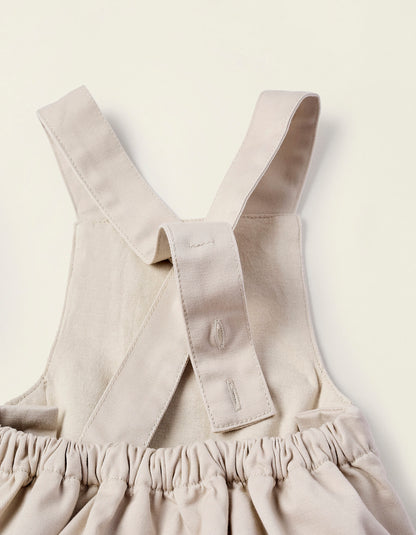 Twill Jumpsuit for Newborns, Beige