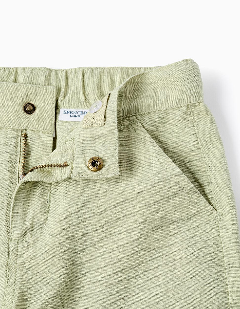 Cotton and Linen Shorts for Boys 'B&S', Green