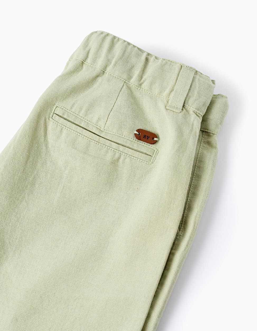 Cotton and Linen Shorts for Boys 'B&S', Green