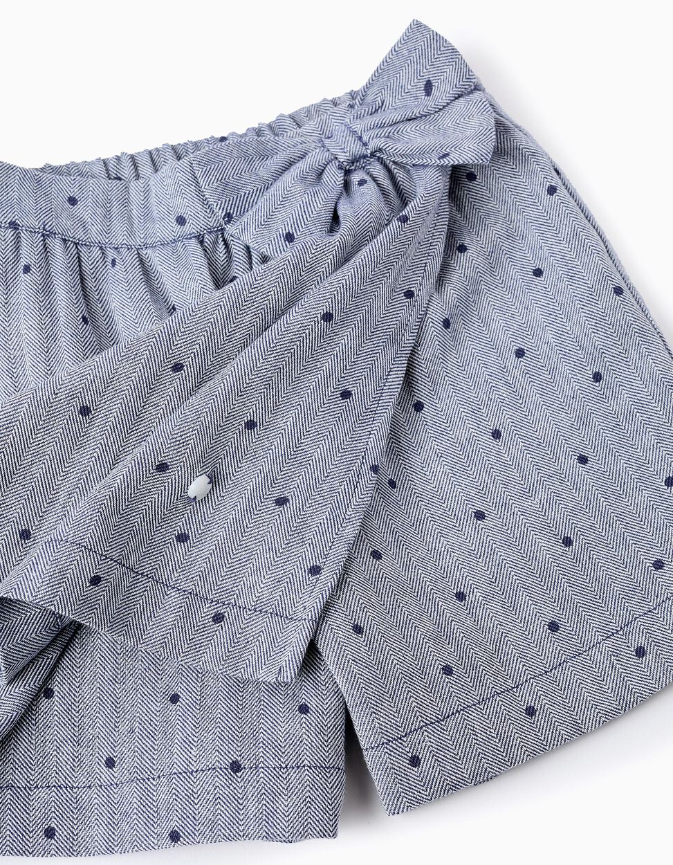 Polka Dot Cotton Skort for Girls, Blue