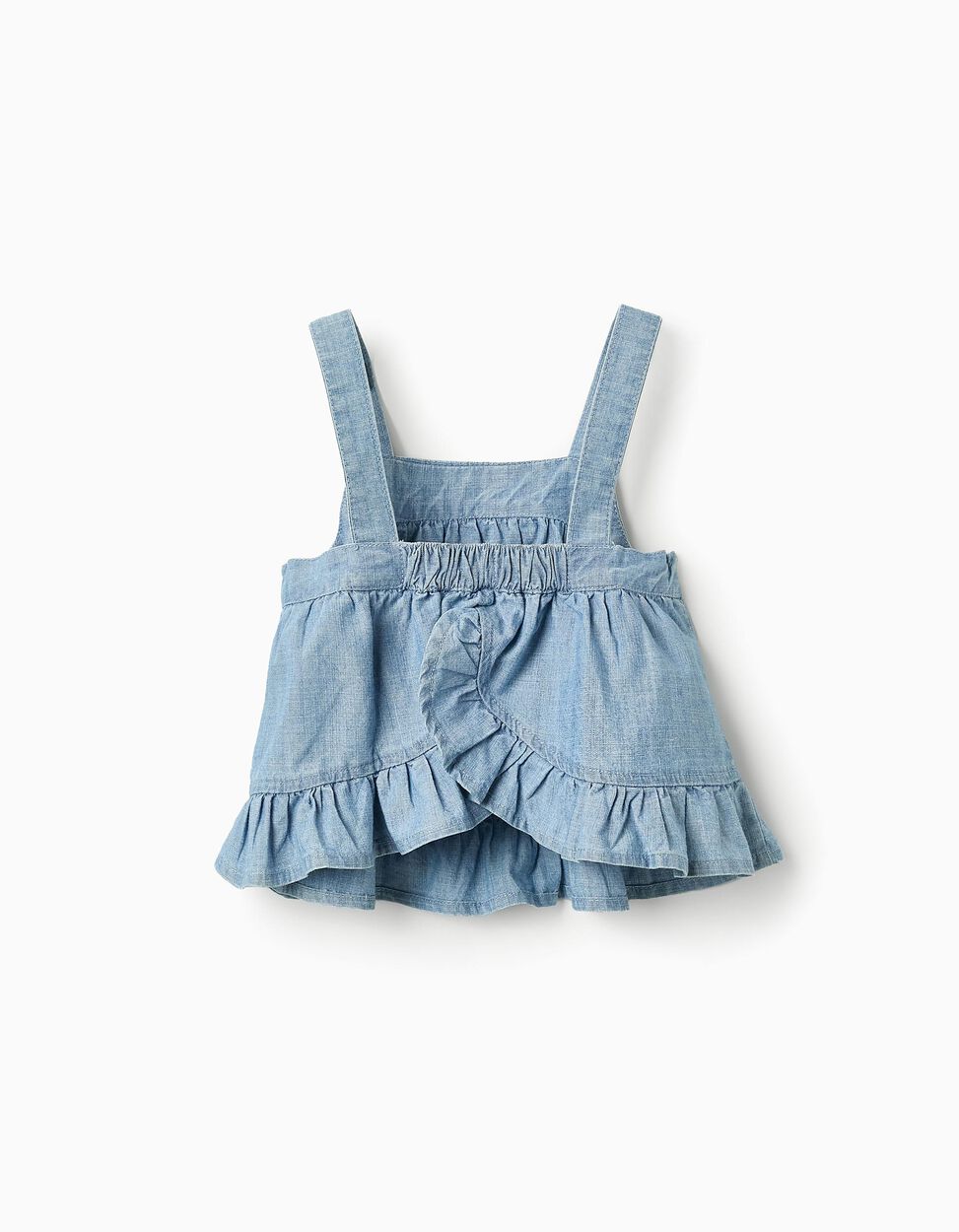 Denim Top with Flowers for Girls, Blue