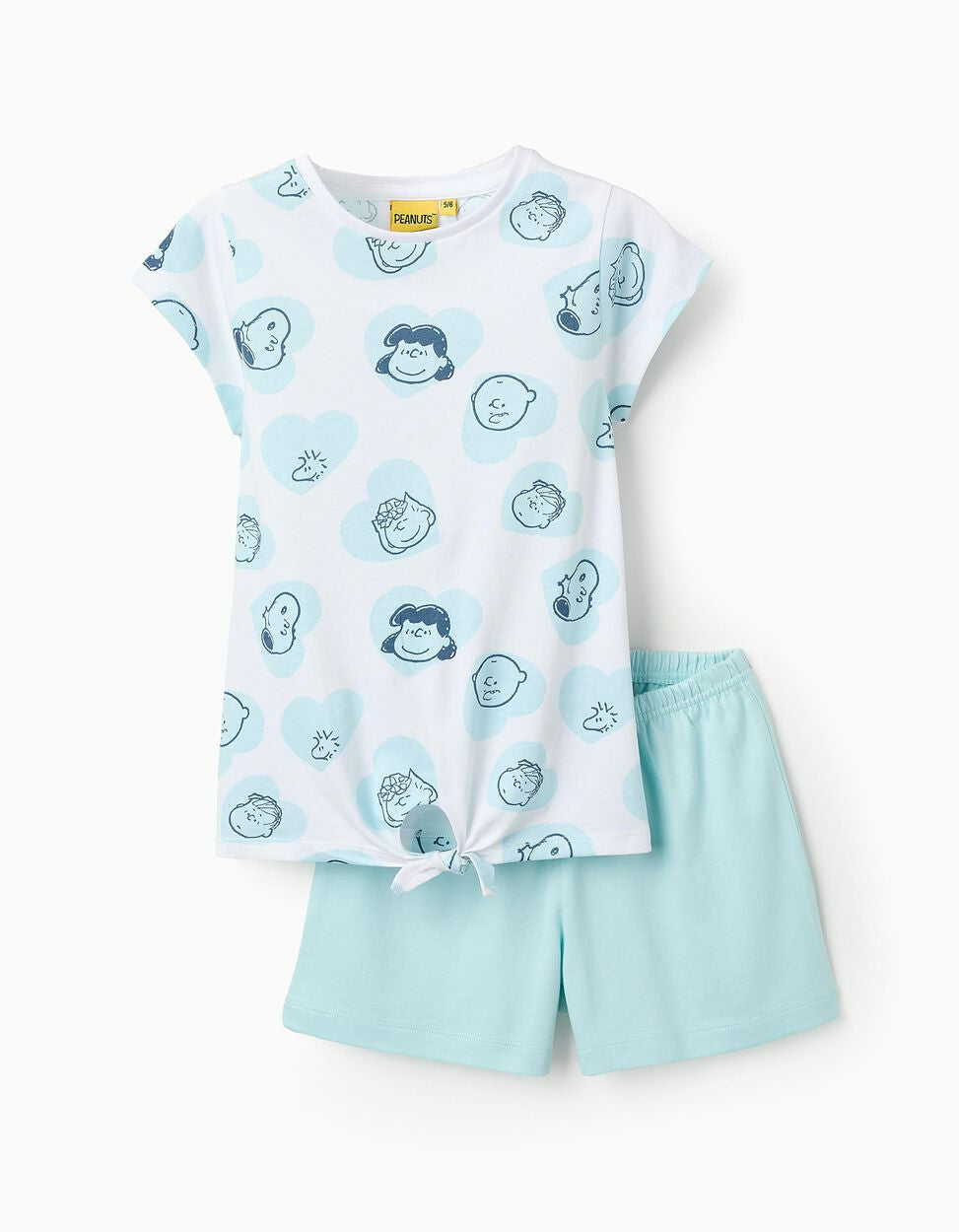 Cotton Pyjama for Girls 'Snoopy', White/Blue