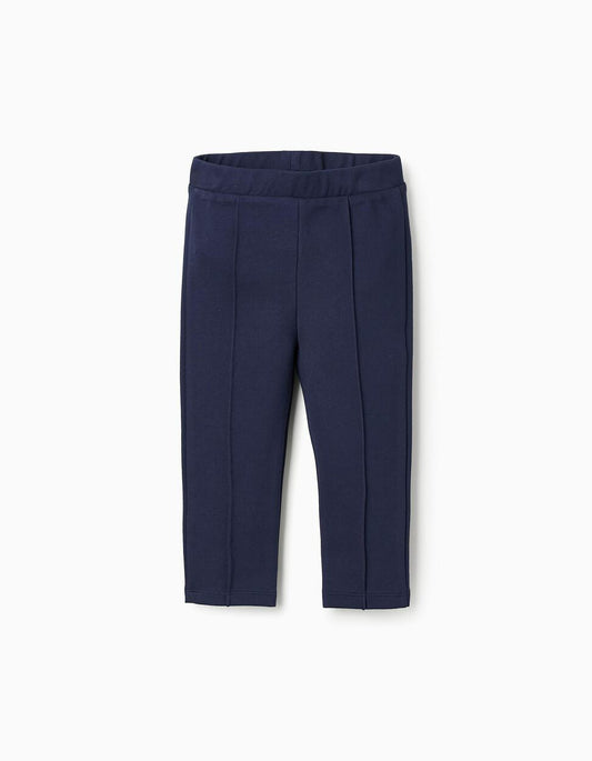 Ponte Roma Trousers for Baby Girls, Dark Blue