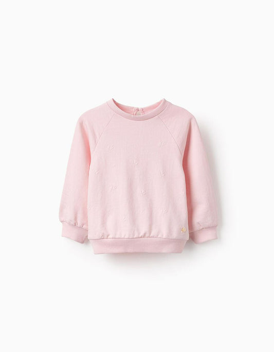 Sweatshirt with Embossed Print for Baby Girls, Pink