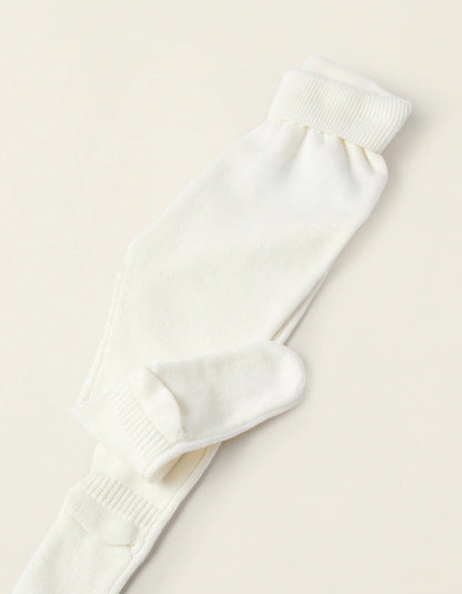 Openwork Knitwear Set for Newborns, White