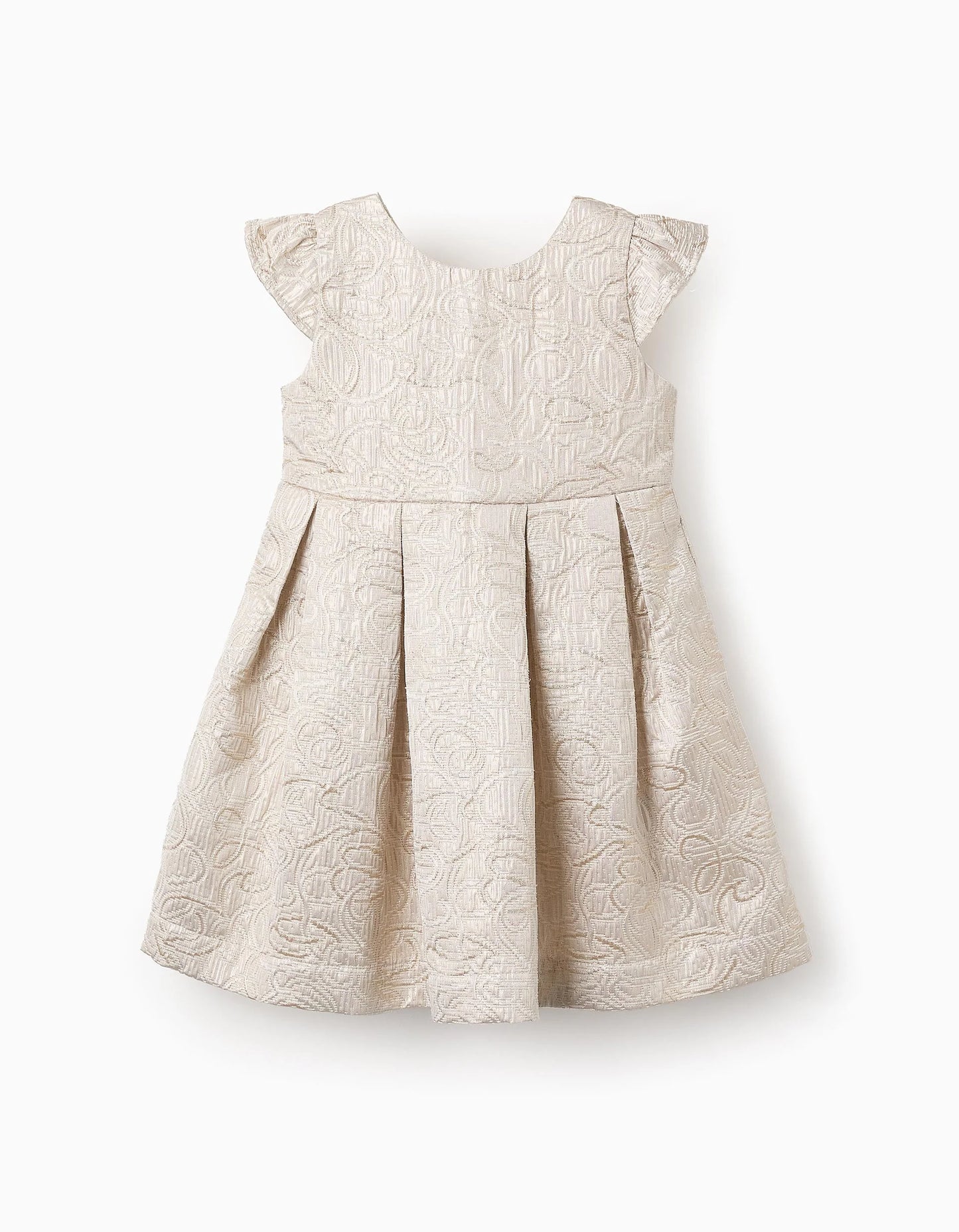 Textured Dress for Baby Girls, White/Gold