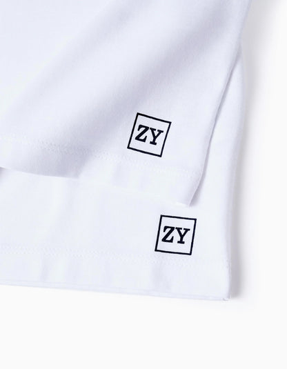 Pack of 2 Cotton T-shirts for Boys, White