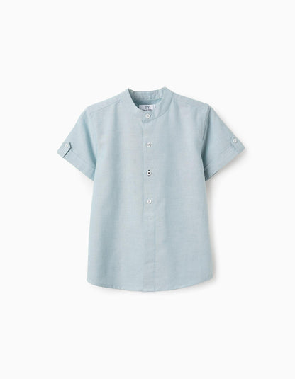 Short Sleeve Oxford Shirt for Boys, Blue
