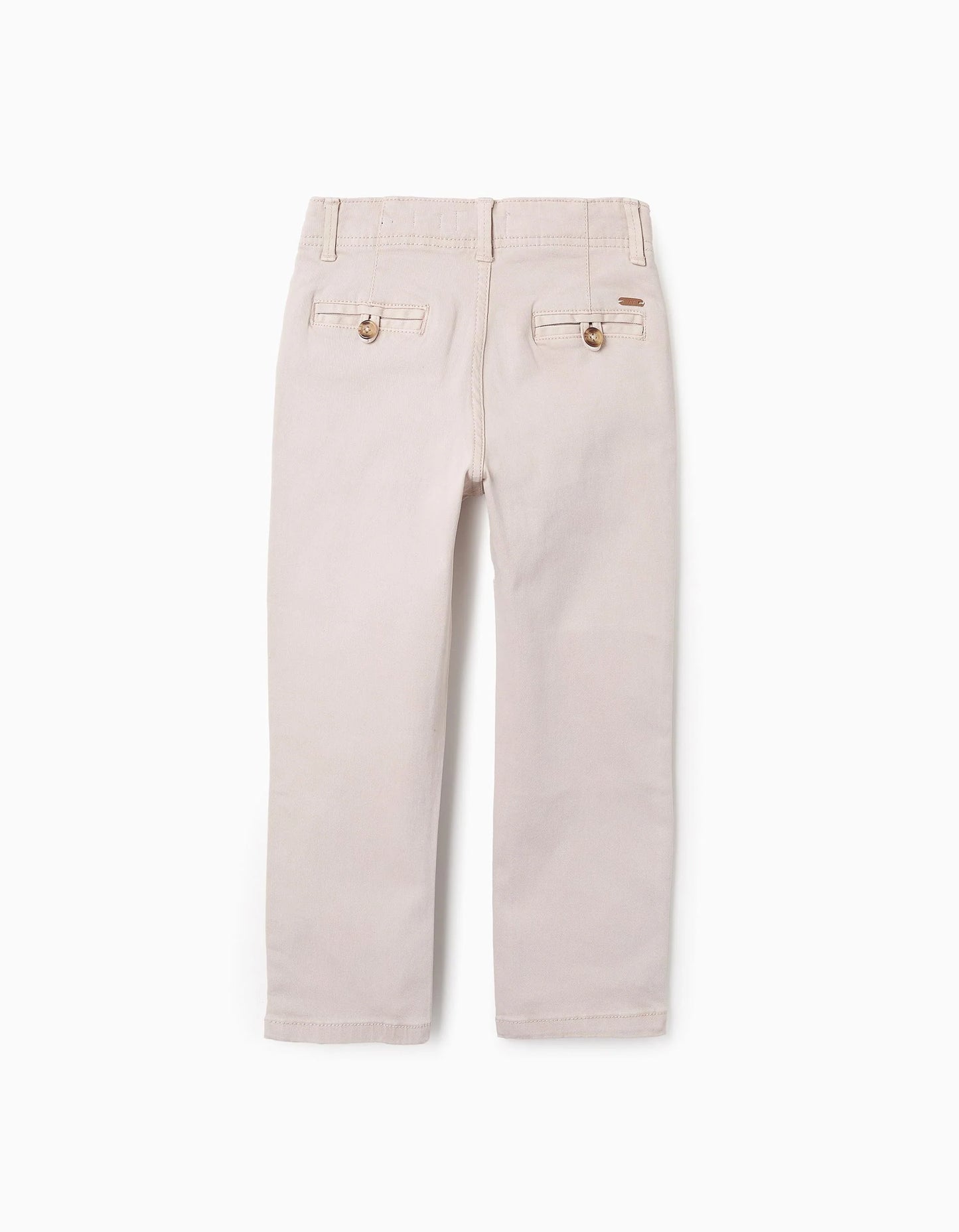 Slim Twill Chino Trousers for Boys, Beige