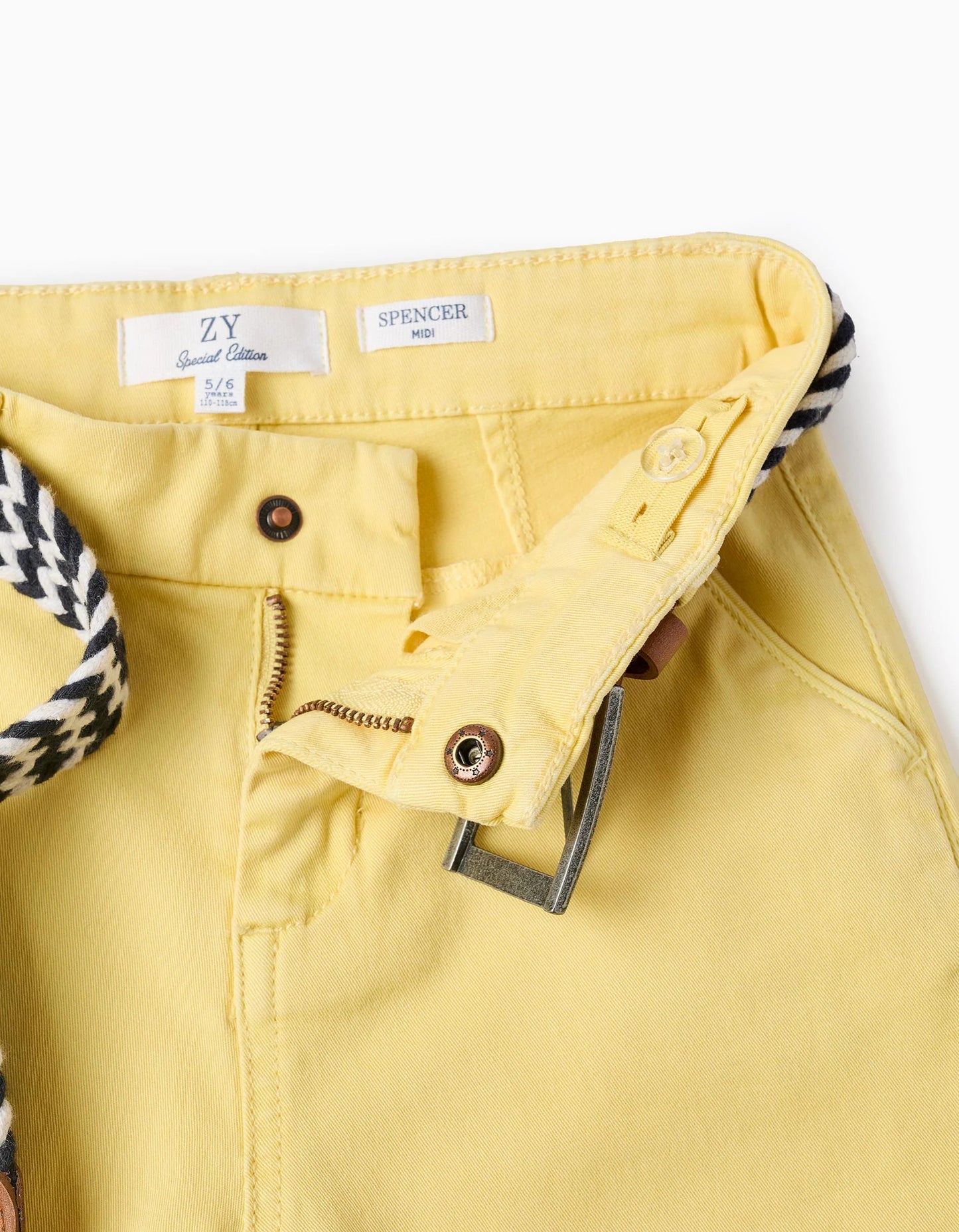 Chino Shorts with Belt for Boys 'Midi', Yellow