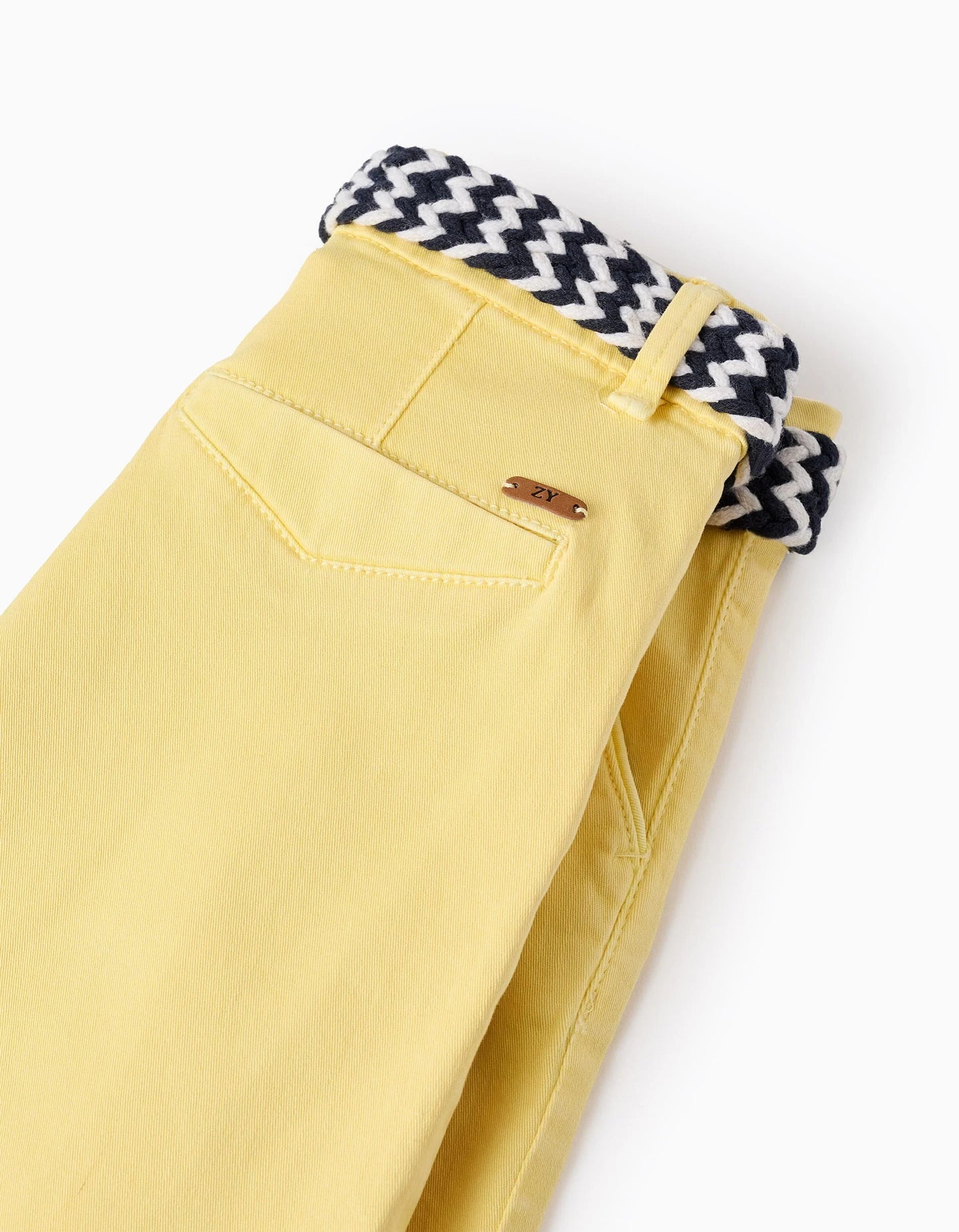 Chino Shorts with Belt for Boys 'Midi', Yellow
