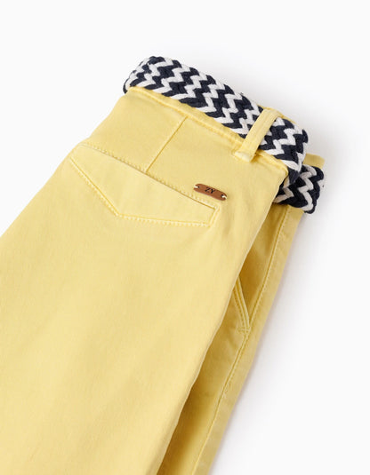Chino Shorts with Belt for Boys 'Midi', Yellow