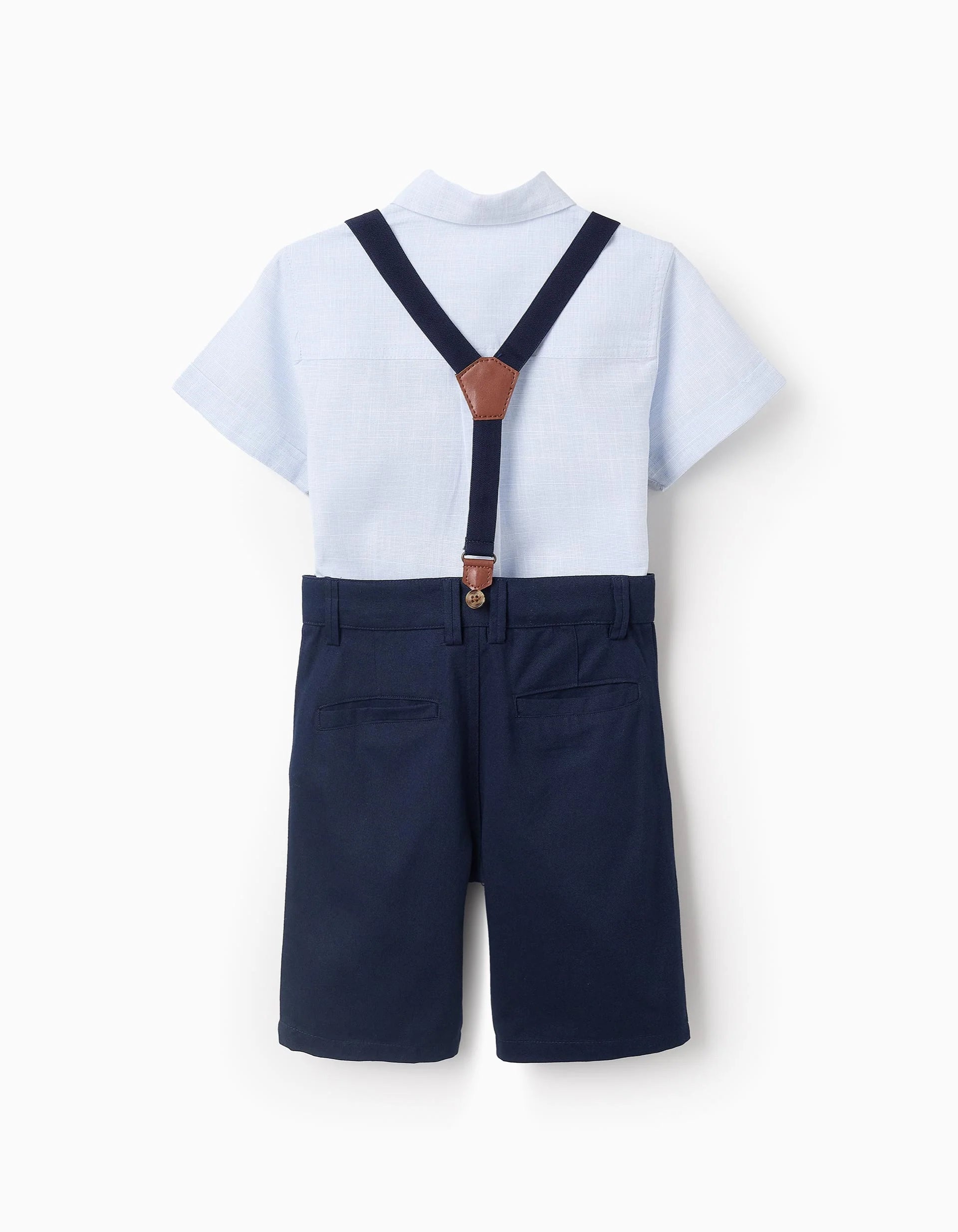 Shirt Shorts Braces for Boys, Blue 3Y to 4Y Blue 31070000022