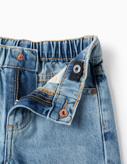 Cotton Denim Trousers for Baby Boys 'Baggy', Blue