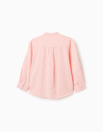 Shirt with Mao Collar for Boys, Pink